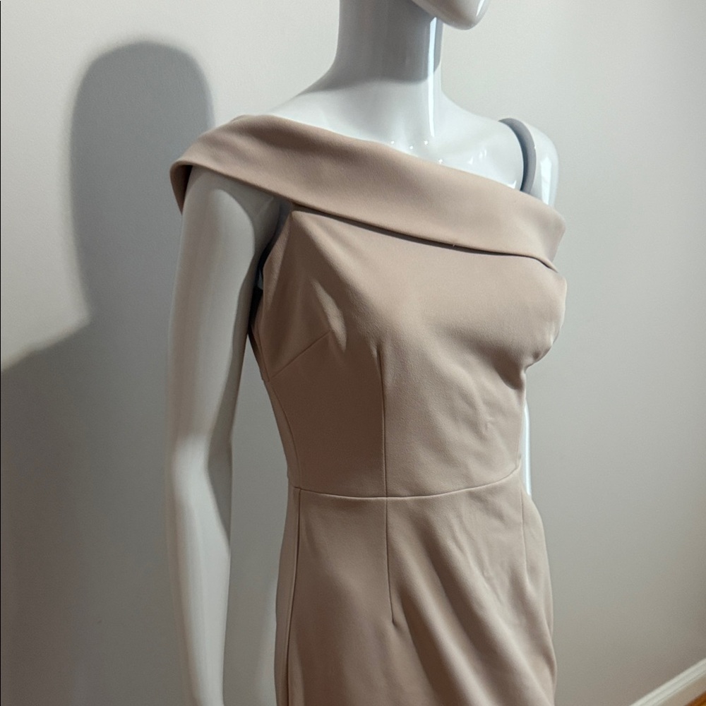 Katie May Legacy Off Shoulder Crepe Mermaid Gown Blush Maxi Dress Size 8 - Picture 10 of 13